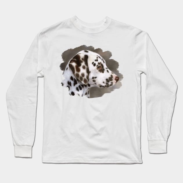 Dalmatian Puppy painting Long Sleeve T-Shirt by rachelstribbling